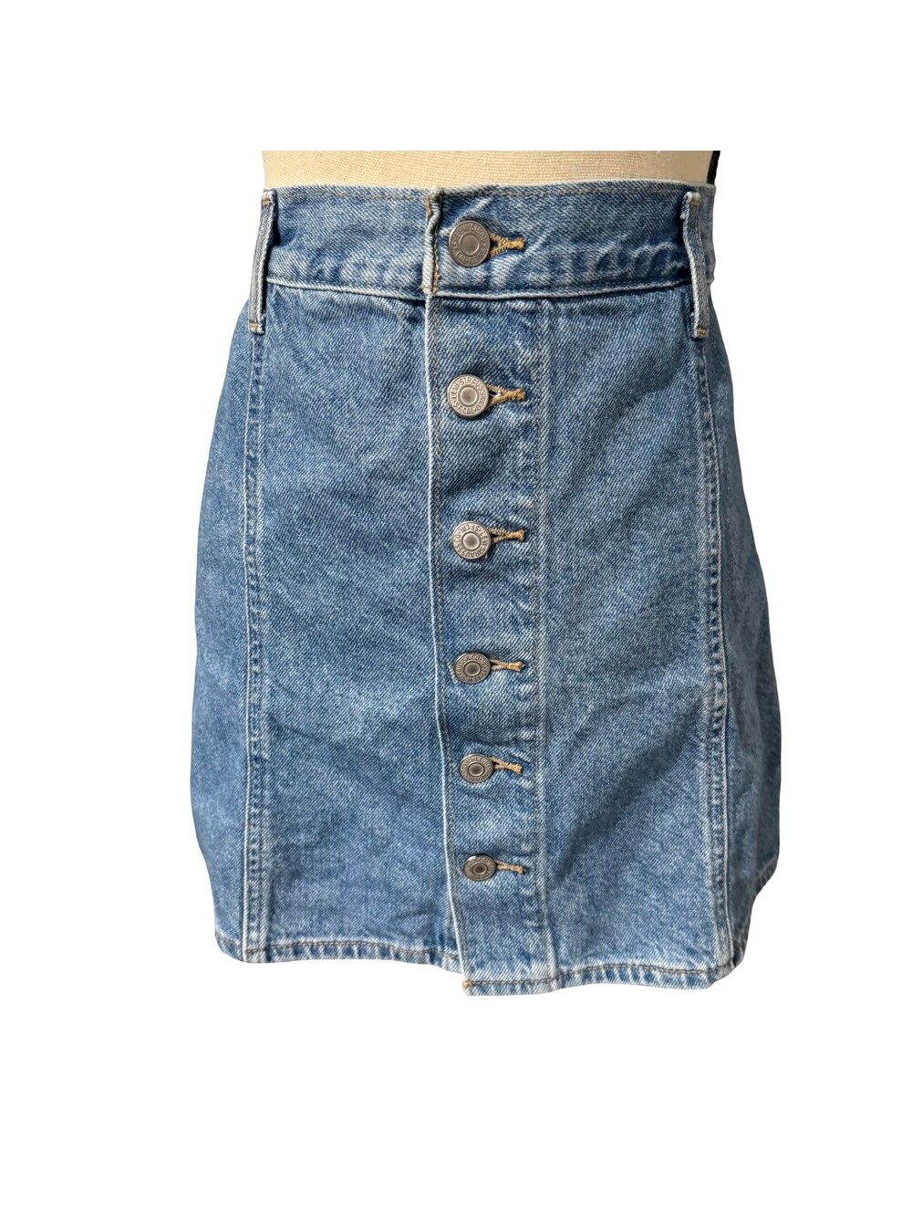 Levi's Blue Denim Button Down Mini Skirt - Size 31